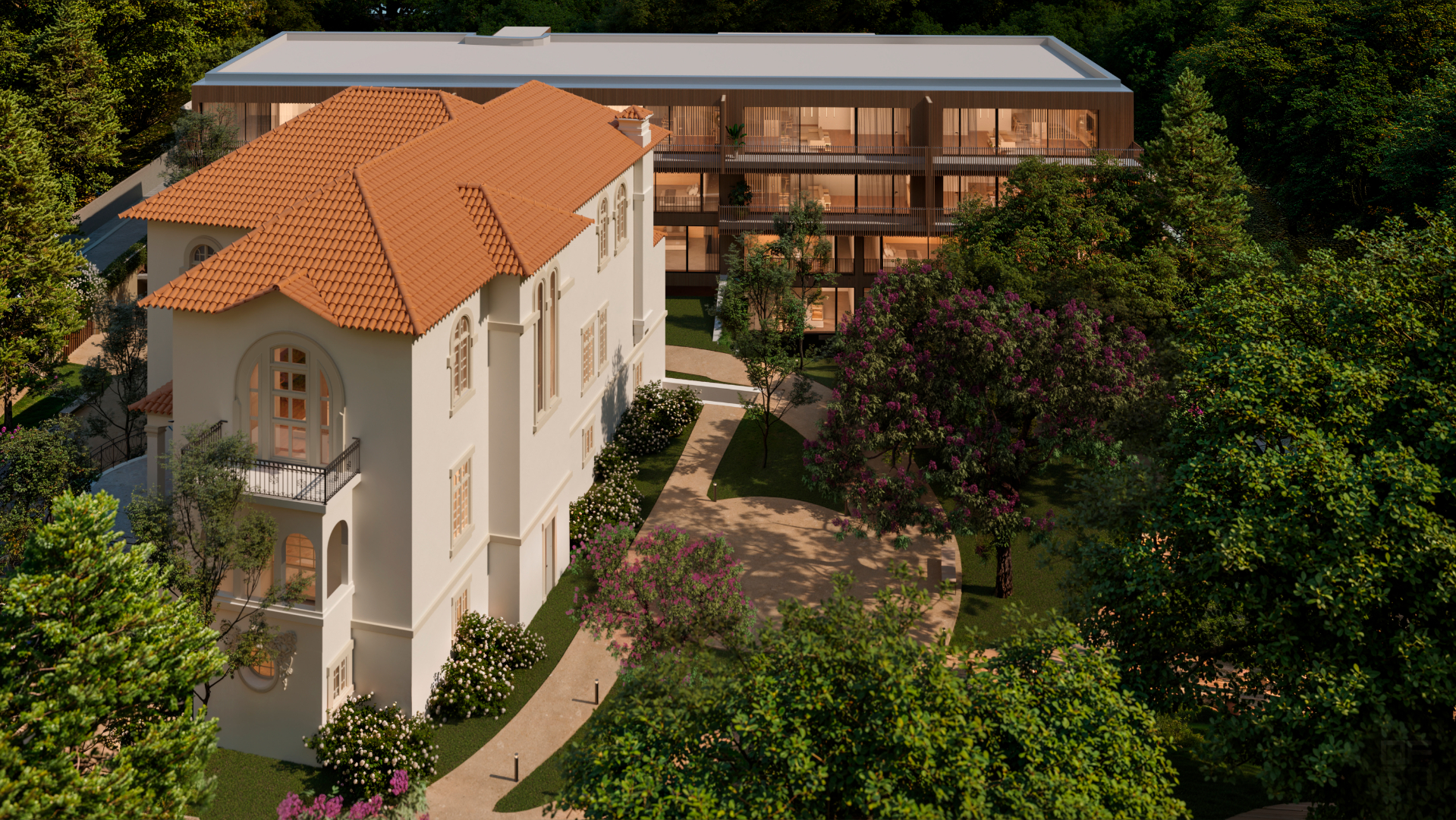Boavista Garden: palacete histórico e edifício contemporâneo com jardim